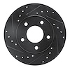 E-Line Drilled & Slotted Black Brake Rotor, 1988-1996 GM, Position: Front Left - image 1