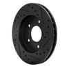 E-Line Drilled & Slotted Black Brake Rotor, 1988-1996 GM, Position: Front Left - image 2