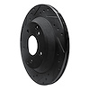 E-Line Drilled & Slotted Black Brake Rotor, 1988-1996 GM, Position: Rear Left - image 1