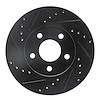 E-Line Drilled & Slotted Black Brake Rotor, 2004-2008 GM, Position: Front Left - image 1