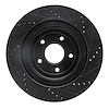 E-Line Drilled & Slotted Black Brake Rotor, 2006-2013 GM, Position: Rear Left - image 1