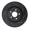 E-Line Drilled & Slotted Black Brake Rotor, 2007-2010 GM, Position: Front Right - image 1