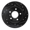 E-Line Drilled & Slotted Black Brake Rotor, 2004-2016 GM, Position: Rear Left - image 2