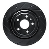 E-Line Drilled & Slotted Black Brake Rotor, 2014-2019 GM, Position: Rear Left - image 1