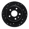 E-Line Drilled & Slotted Black Brake Rotor, Fits Select GM, Position: Rear Left - image 1