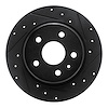 E-Line Drilled & Slotted Black Brake Rotor, Fits Select GM, Position: Rear Right - image 1