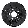 E-Line Drilled & Slotted Black Brake Rotor, Fits Select GM, Position: Front Right - image 1