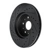 E-Line Drilled & Slotted Black Brake Rotor, Fits Select GM, Position: Front Right - image 4