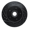 E-Line Drilled & Slotted Black Brake Rotor, 1985-1992 GM, Position: Front Left - image 1