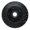 E-Line Drilled & Slotted Black Brake Rotor, 1985-1992 GM, Position: Front Right - image 1