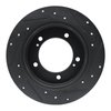 E-Line Drilled & Slotted Black Brake Rotor, 1983-1998 GM, Position: Front Left - image 2