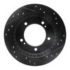 E-Line Drilled & Slotted Black Brake Rotor, 1991-1998 GM, Position: Front Left - image 3