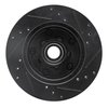 E-Line Drilled & Slotted Black Brake Rotor, 1982-1995 GM, Position: Front Left - image 2