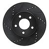 E-Line Drilled & Slotted Black Brake Rotor, 2002-2007 GM, Position: Front Left - image 1