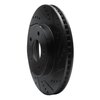 E-Line Drilled & Slotted Black Brake Rotor, 2002-2007 GM, Position: Front Right - image 2