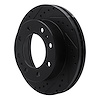 E-Line Drilled & Slotted Black Brake Rotor, 1984-1994 GM, Position: Front Left - image 1