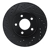E-Line Drilled & Slotted Black Brake Rotor, 2001-2007 GM, Position: Front Left - image 1