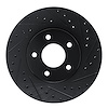 E-Line Drilled & Slotted Black Brake Rotor, 2001-2007 GM, Position: Front Right - image 1