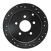E-Line Drilled & Slotted Black Brake Rotor, 2001-2007 GM, Position: Rear Right - image 1
