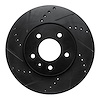 E-Line Drilled & Slotted Black Brake Rotor, 2007-2015 GM, Position: Front Left - image 1
