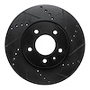 E-Line Drilled & Slotted Black Brake Rotor, 2007-2015 GM, Position: Front Right - image 1