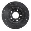E-Line Drilled & Slotted Black Brake Rotor, Fits Select GM, Position: Rear Left - image 2