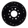 E-Line Drilled & Slotted Black Brake Rotor, Fits Select GM, Position: Rear Right - image 1