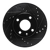 E-Line Drilled & Slotted Black Brake Rotor, Fits Select GM, Position: Front Right - image 1