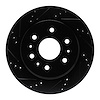 E-Line Drilled & Slotted Black Brake Rotor, Fits Select GM, Position: Rear Left - image 1