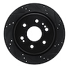 E-Line Drilled & Slotted Black Brake Rotor, Fits Select GM, Position: Rear Right - image 1