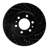 E-Line Drilled & Slotted Black Brake Rotor, Fits Select GM, Position: Front Right - image 1