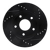 E-Line Drilled & Slotted Black Brake Rotor, 1979-1998 GM, Position: Front Left, Rear Left - image 1