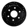 E-Line Drilled & Slotted Black Brake Rotor, 1988-1991 GM, Position: Front Right - image 1