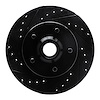 E-Line Drilled & Slotted Black Brake Rotor, 1988-1991 GM, Position: Front Left - image 1