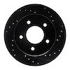 E-Line Drilled & Slotted Black Brake Rotor, 1990-2002 GM, Position: Front Right - image 1