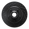 E-Line Drilled & Slotted Black Brake Rotor, 1993-1995 GM, Position: Front Left - image 1