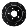 E-Line Drilled & Slotted Black Brake Rotor, 1998-2005 GM, Position: Rear Left - image 1