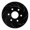 E-Line Drilled & Slotted Black Brake Rotor, 1999-2008 GM, Position: Front Right - image 1