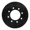 E-Line Drilled & Slotted Black Brake Rotor, Fits Select Fits Multiple Makes/Models, Position: Rear Right - image 1