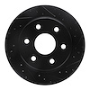 E-Line Drilled & Slotted Black Brake Rotor, 2000-2014 GM, Position: Rear Right - image 1