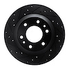 E-Line Drilled & Slotted Black Brake Rotor, 2002-2005 GM, Position: Front Left - image 1