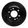 E-Line Drilled & Slotted Black Brake Rotor, 2002-2005 GM, Position: Front Right - image 1