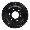 E-Line Drilled & Slotted Black Brake Rotor, 2002-2009 GM, Position: Rear Right - image 1