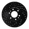 E-Line Drilled & Slotted Black Brake Rotor, 2002-2009 GM, Position: Front Left - image 1
