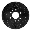 E-Line Drilled & Slotted Black Brake Rotor, 2002-2009 GM, Position: Front Right - image 1