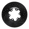 E-Line Drilled & Slotted Black Brake Rotor, 2004-2008 GM, Position: Front Right - image 1