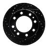 E-Line Drilled & Slotted Black Brake Rotor, Fits Select GM, Position: Front Left - image 1