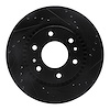 E-Line Drilled & Slotted Black Brake Rotor, 2006-2009 GM, Position: Front Right - image 1