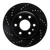 E-Line Drilled & Slotted Black Brake Rotor, 2007-2017 GM, Position: Front Left - image 1