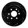E-Line Drilled & Slotted Black Brake Rotor, 2007-2017 GM, Position: Rear Left - image 1